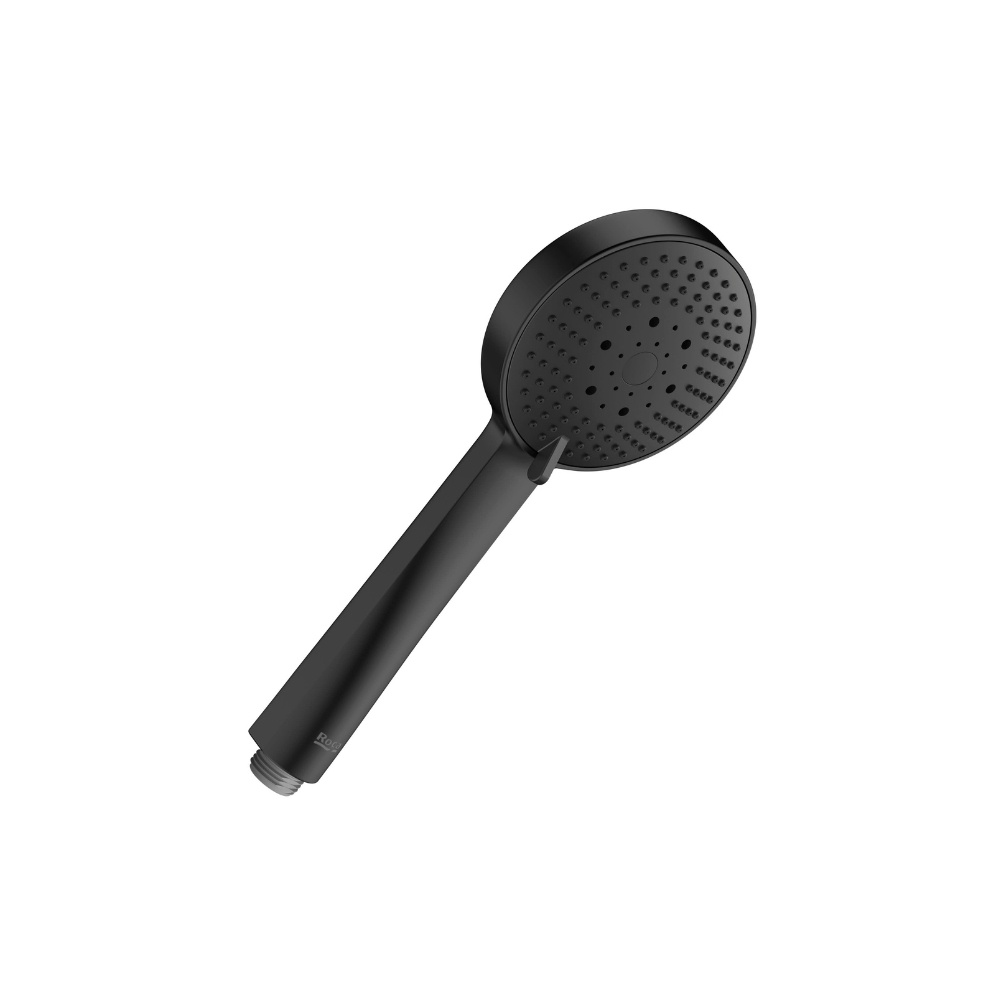 Cut out image of the Roca Stella Matt Black 3 Function Round Handset Shower